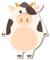 Wall Mural - Chubby cow animal cartoon sticker