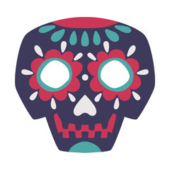 Poster - Ornamental Skull Day of Dead and Mexican Symbol Vector Illustration