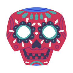 Sticker - Ornamental Skull Day of Dead and Mexican Symbol Vector Illustration