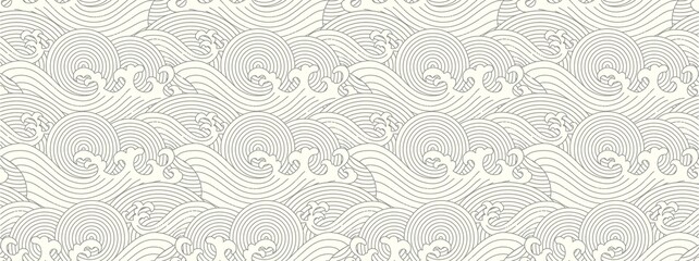 japanese water wave seamless background.vector illustration