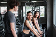 © u photostock - asia group friends working out or exercise and wearing sportswear in fitness or gym center, strength sporty and weight loss concept