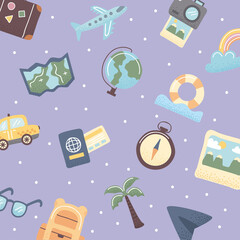 Sticker - travel lifestyle pattern