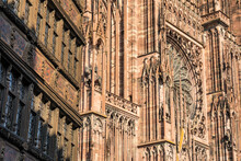 France, Bas-Rhin, Strasbourg, Exterior Wall Of Strasbourg Cathedral