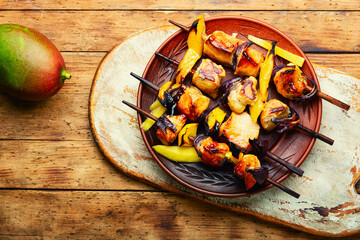 Wall Mural - Chicken breast kebab with mango