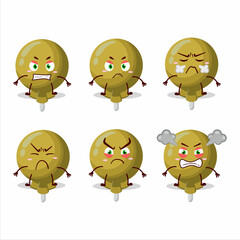 Poster - Yellow lolipop wrapped cartoon character with various angry expressions