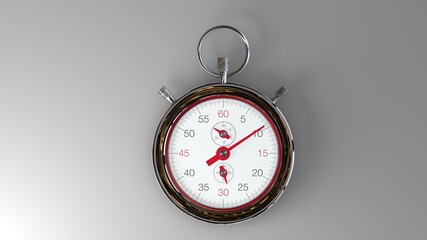 Silver 3D render Stopwatch.. Beautiful 3D object for you time.