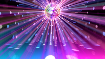 Wall Mural - mirror ball disco lights club dance party glitter background