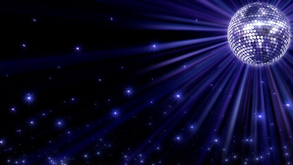 Wall Mural - mirror ball disco lights club dance party glitter background