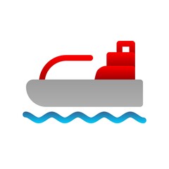 Wall Mural - Speed Boat Flat Gradient Vector Icon Design