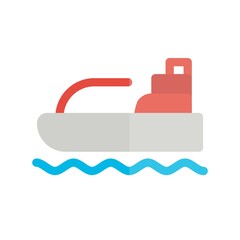 Wall Mural - Speed Boat Flat Light Vector Icon Design