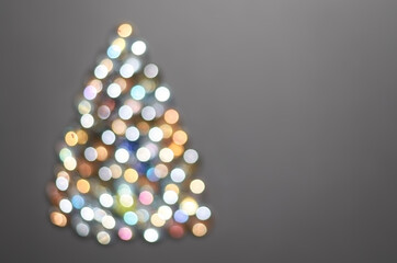 Wall Mural - blurred lights on a gray background with copy space