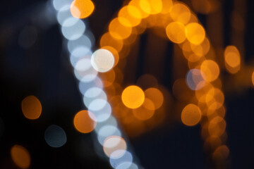 Christmas light bokeh at night 