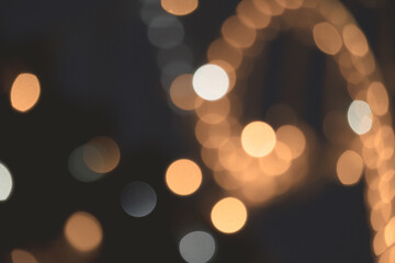 Christmas light bokeh at night 