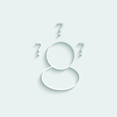 Poster - person with question mark. Male icon. Human face with question mark. Vector icon 