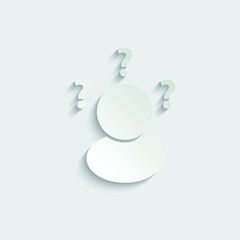 Poster - person with question mark. Male icon. Human face with question mark. Vector icon 