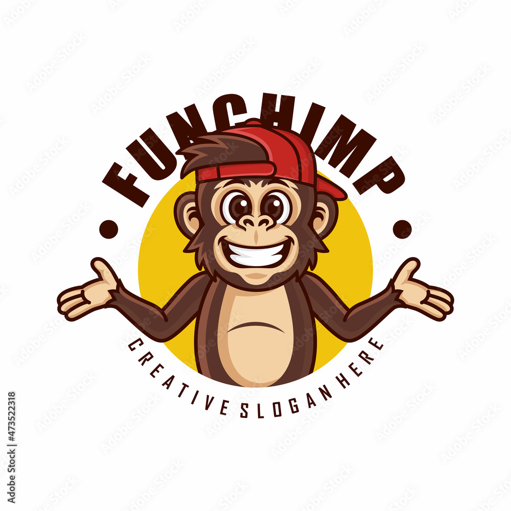 Monkey mascot logo vector. Animal vector illustration. Geek monkey logo ...