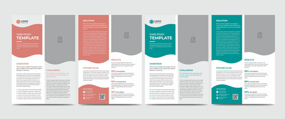 Wall Mural - Case Study Template. Corporate Modern Business Double Side Flyer and Poster Template. Modern Case Study Design