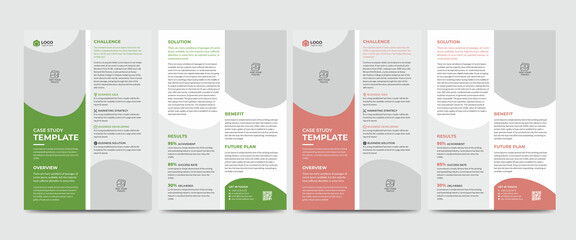 Wall Mural - Case Study Template. Corporate Modern Business Double Side Flyer and Poster Template. Modern Case Study Design