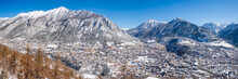 The City Of Briancon In The Hautes-Alpes In Winter. Home Of Many UNESCO World Heritage Sites (Vauban). Winter Sports Ski Resort In The French Alps. France