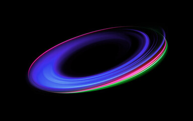 Wall Mural - Glow swirl light effect. Circular lens flare. Abstract rotational lines. Power energy element. Luminous sci-fi. Shining neon lights cosmic abstract frame. Magic round frame. Swirl trail effect. Glint