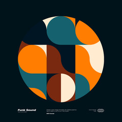 Fototapete - Mid-Century Design Aesthetics Vector Poster Template