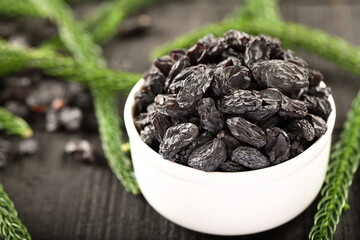 Delicious  sundried organic black raisins,