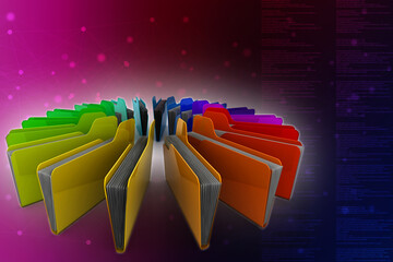 Poster - 3d rendering folder with documents