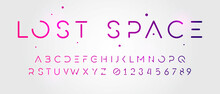 Vector Illustration Futuristic Space Font. Minimalistic Cyber Typography