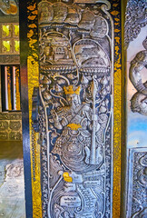 Canvas Print - The chasing on the door of Silver Temple's Ubosot, Chiang Mai, Thailand