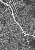 City map Warsaw, monochrome detailed plan, vector illustration