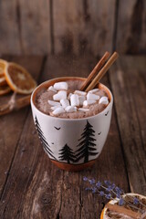 Sticker - Cocoa with marshmallows, cinnamon and dried oranges