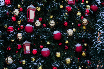 Wall Mural - Christmas tree and Christmas decorations.
