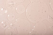 Top view of liquid cosmetics gel with bubbly structure on pastel background.Good as cosmetic mockup.