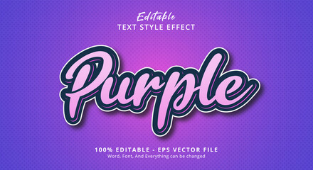 Leinwandbilder - Editable text effect, Purple text effect template