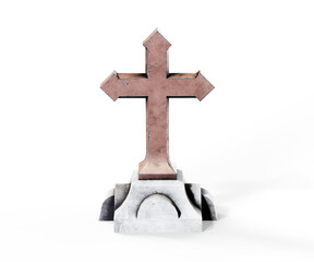 Fototapete - Gold plus sign isolated on white background with reflection. 3D rendering.