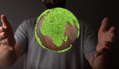 volumetric green recycling sign 3d digital