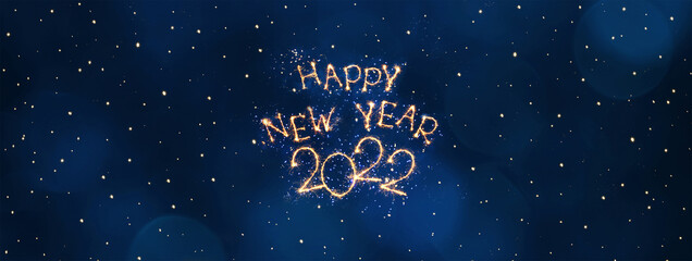 wide angle header happy new year 2022