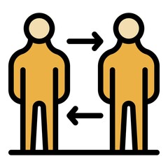 Poster - Manager comparison icon. Outline manager comparison vector icon color flat isolated