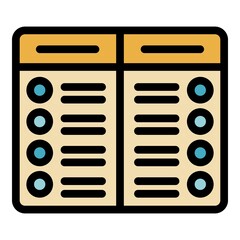 Poster - Web page comparison icon. Outline web page comparison vector icon color flat isolated