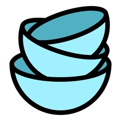 Poster - bowl stack icon. outline bowl stack vector icon color flat isolated