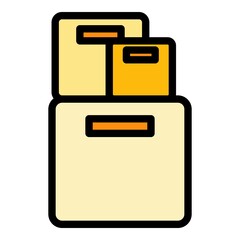 Poster - Office box icon. Outline office box vector icon color flat isolated