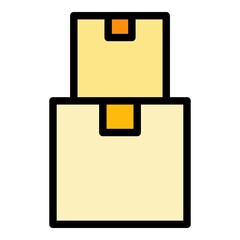Poster - Present box icon. Outline present box vector icon color flat isolated