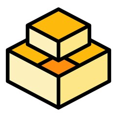 Poster - Delivery box icon. Outline delivery box vector icon color flat isolated