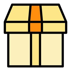 Poster - Empty box icon. Outline empty box vector icon color flat isolated