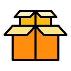 Sticker - Cargo box icon. Outline cargo box vector icon color flat isolated