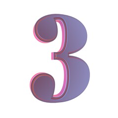 Poster - 3d digit on a white background. Rendering.