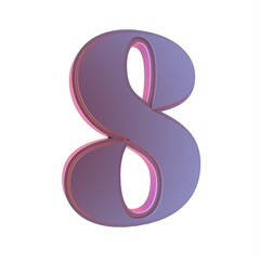 Poster - 3d digit on a white background. Rendering.