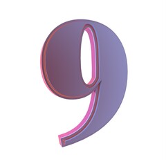 Poster - 3d digit on a white background. Rendering.