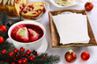 Polish Christmas Eve dinner with wafer and Christmas Eve dishes
