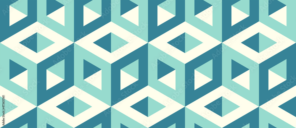 เวกเตอร์ Stock Seamless vector 3D pattern with optical illusions. Cubes ...